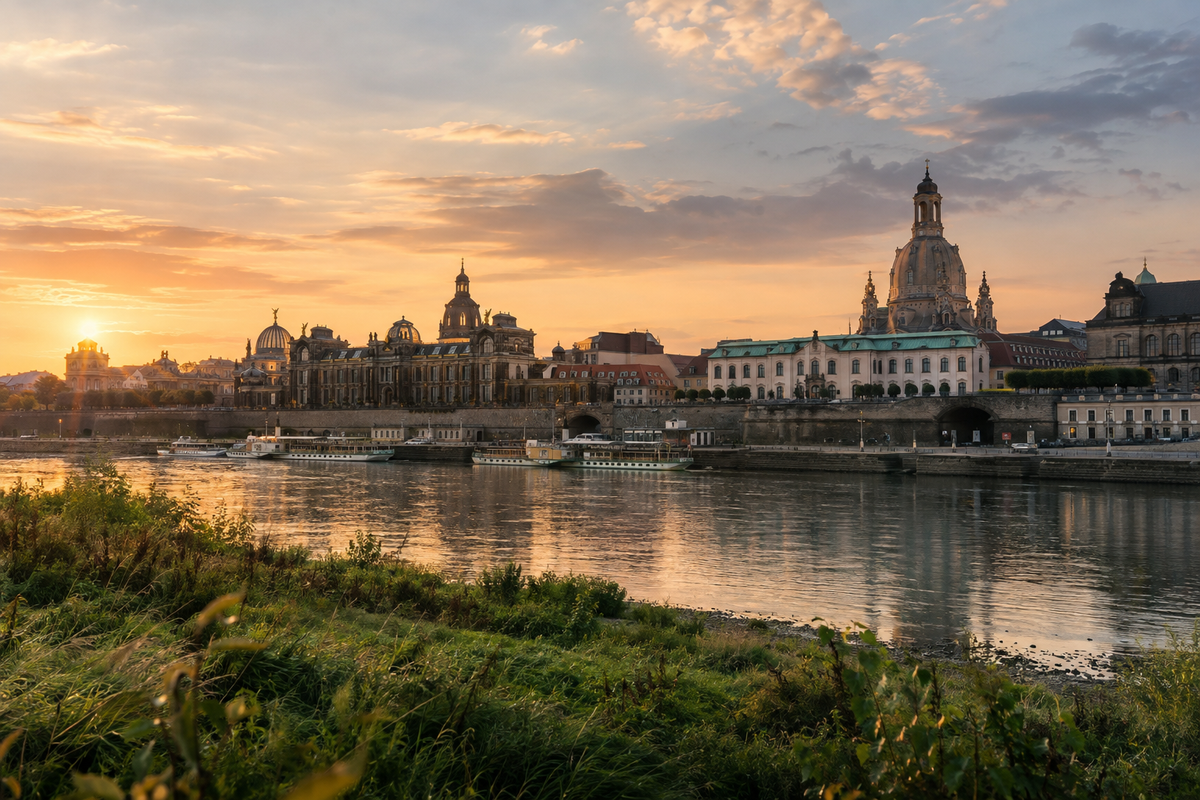 Dresdner Altstadt im warmen Abendlicht an der Elbe – Weekend Guide 006