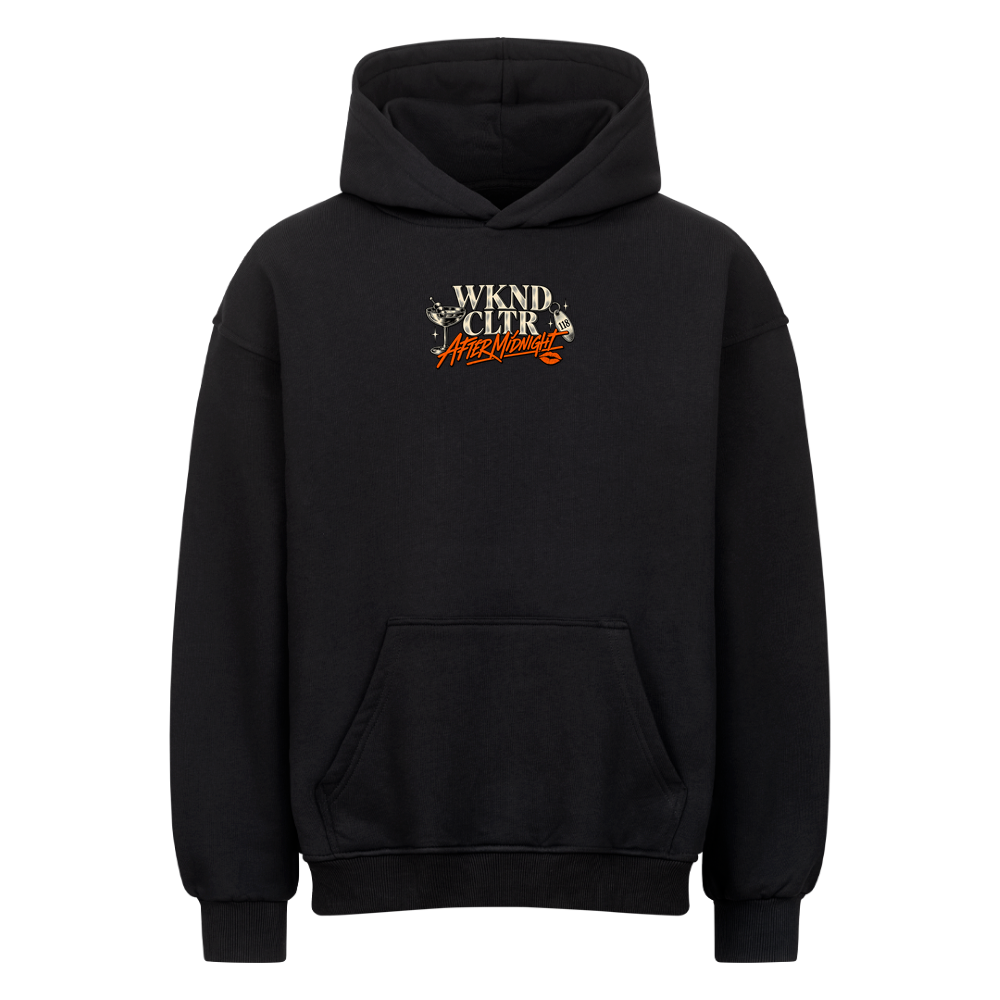 After Midnight Oversized Statement Hoodie in Schwarz