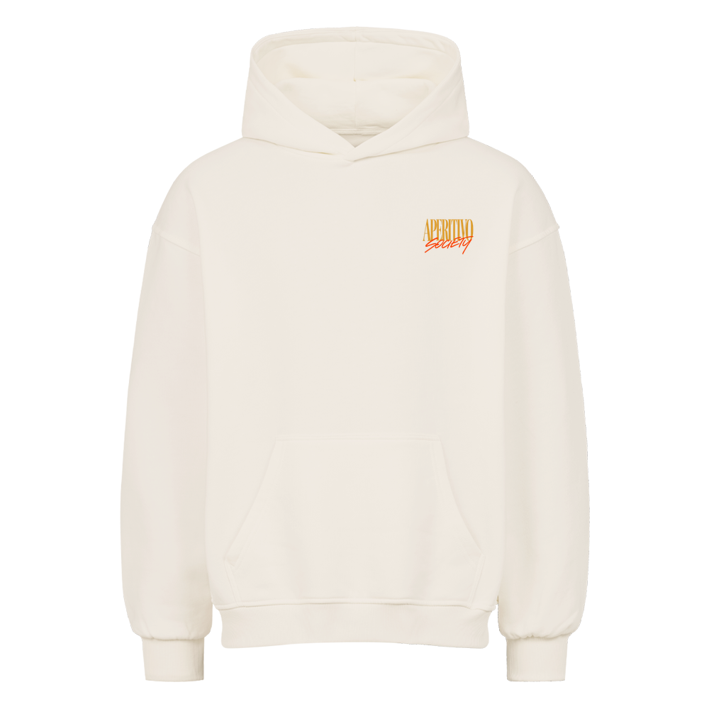 Aperitivo Society Oversized Statement Hoodie in Natural Raw
