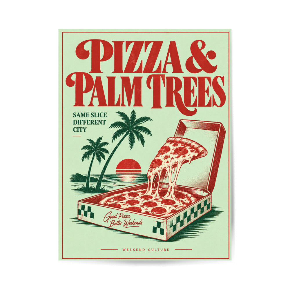 Pizza & Palm Trees Poster – reine Motivansicht