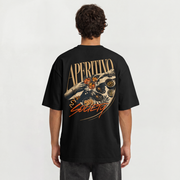 Aperitivo Society Oversized Shirt – Modelansicht Rückseite – Schwarz