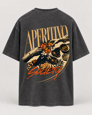 Aperitivo Society Oversized Shirt – Washed Black – Rückenansicht