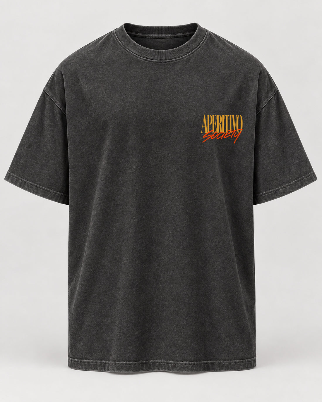 Aperitivo Society Oversized Shirt – Washed Black – Vorderansicht