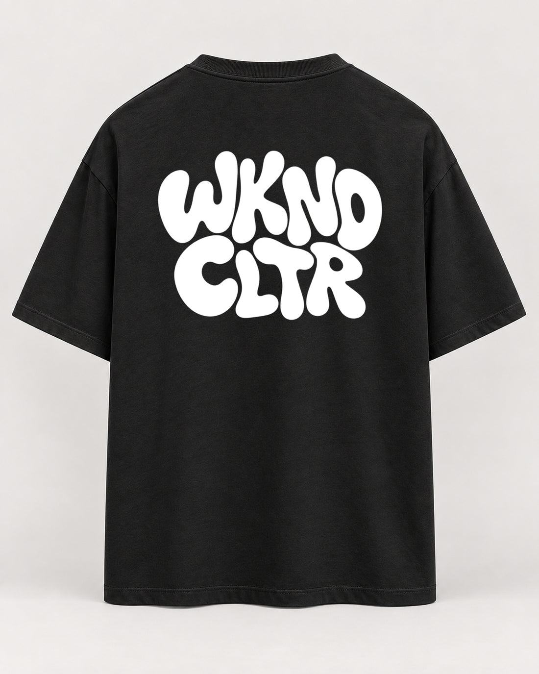 Basic WKND Oversized Shirt – Schwarz – Rückenansicht