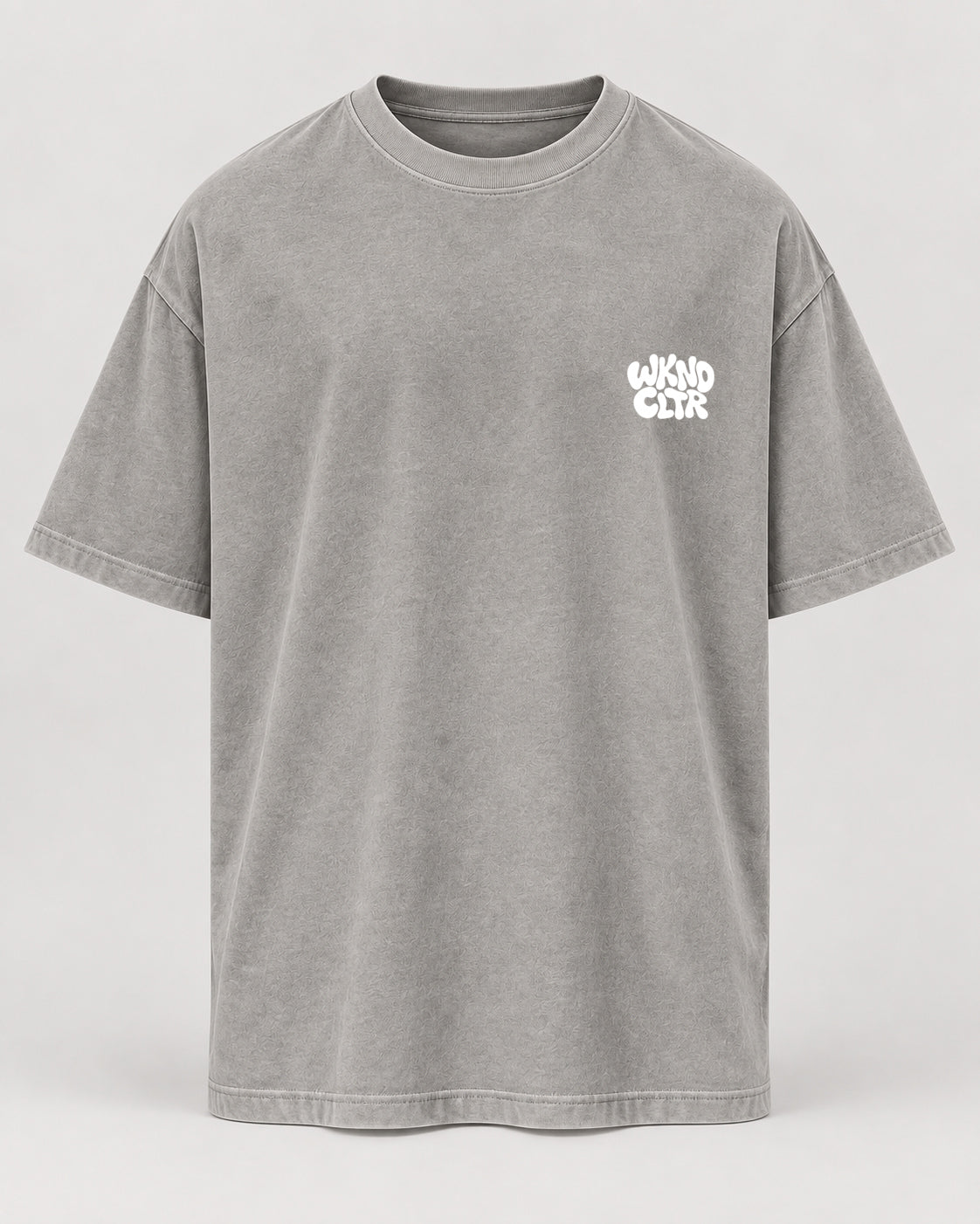 Basic WKND Oversized Shirt – Washed Grey – Vorderansicht