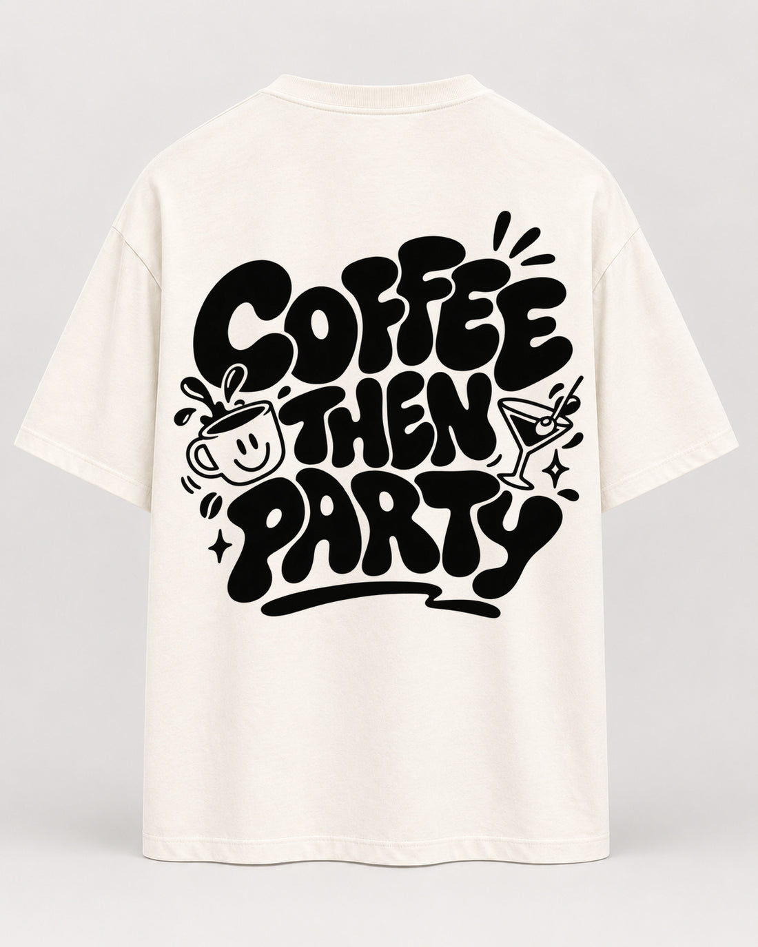 coffee party natural Oversized Shirt – Rückseite