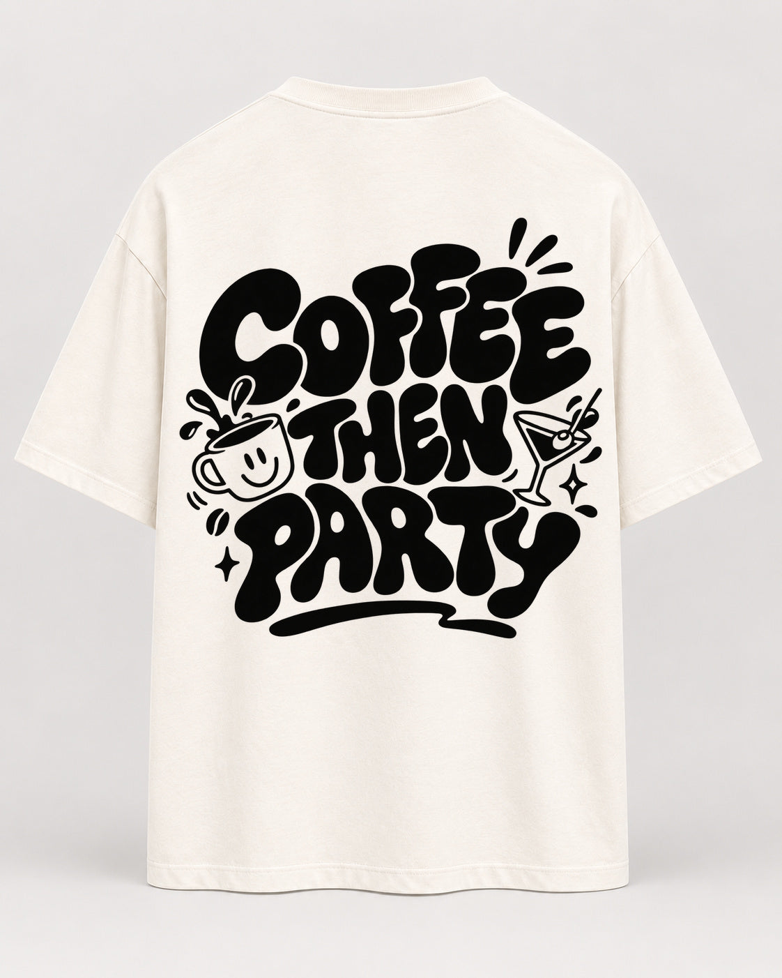 coffee party natural Oversized Shirt – Rückseite