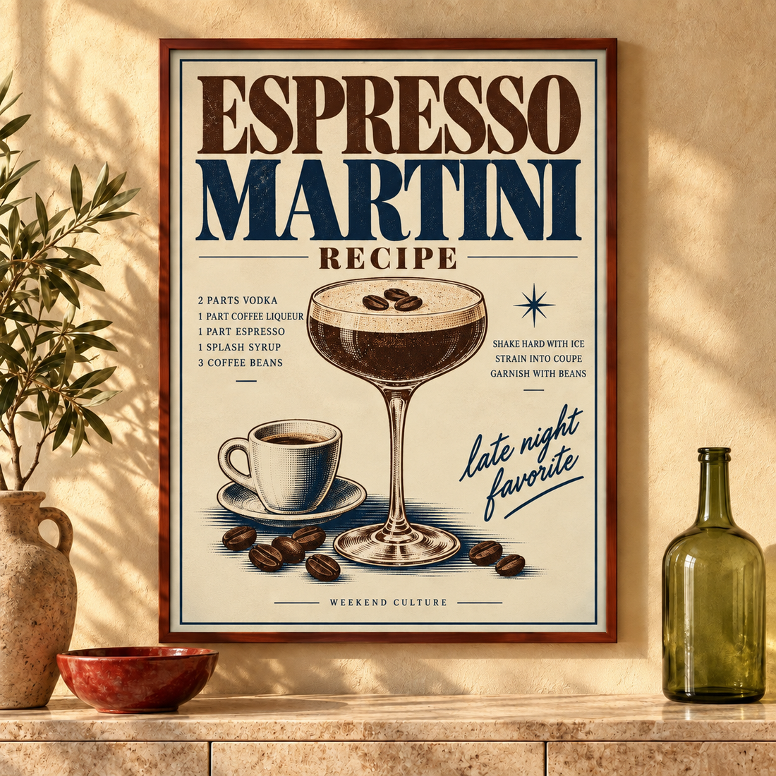 Espresso Martini Recipe Poster – Interior-Mock-up