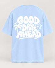 Good Days Oversized Shirt – Babyblau – Rückenansicht