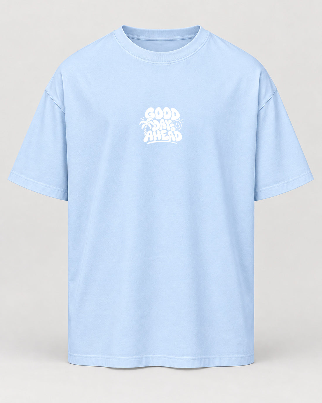 Good Days Oversized Shirt – Babyblau – Vorderansicht