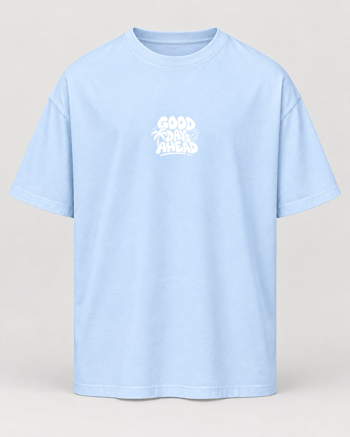 Good Days Oversized Shirt – Babyblau – Vorderansicht