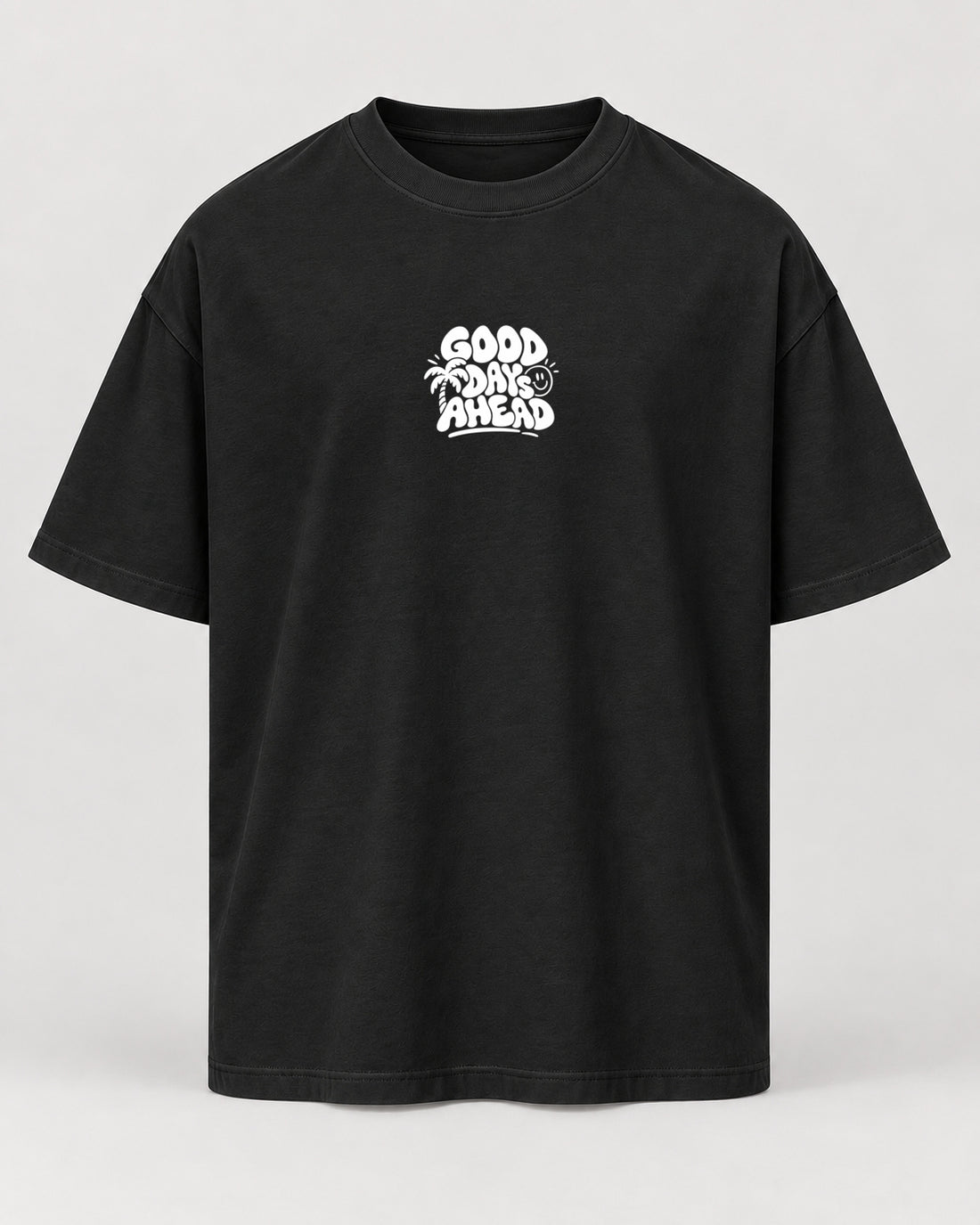 Good Days Oversized Shirt – Schwarz – Vorderansicht