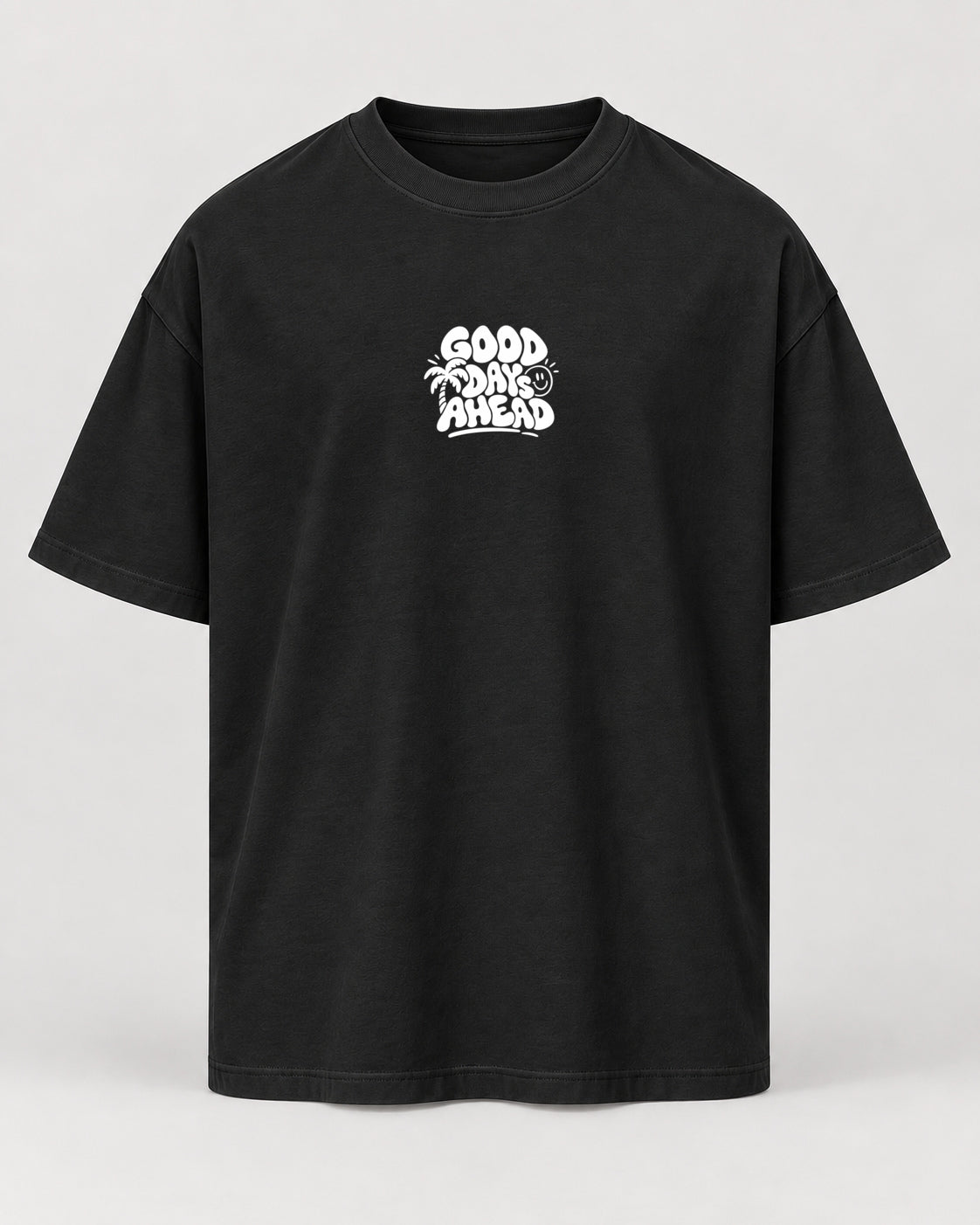 Good Days Oversized Shirt – Schwarz – Vorderansicht
