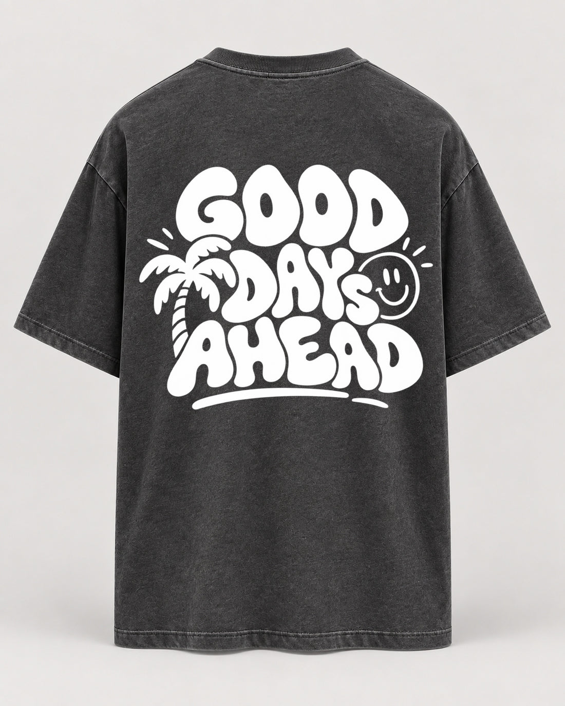 Good Days Oversized Shirt – Washed Black – Rückenansicht