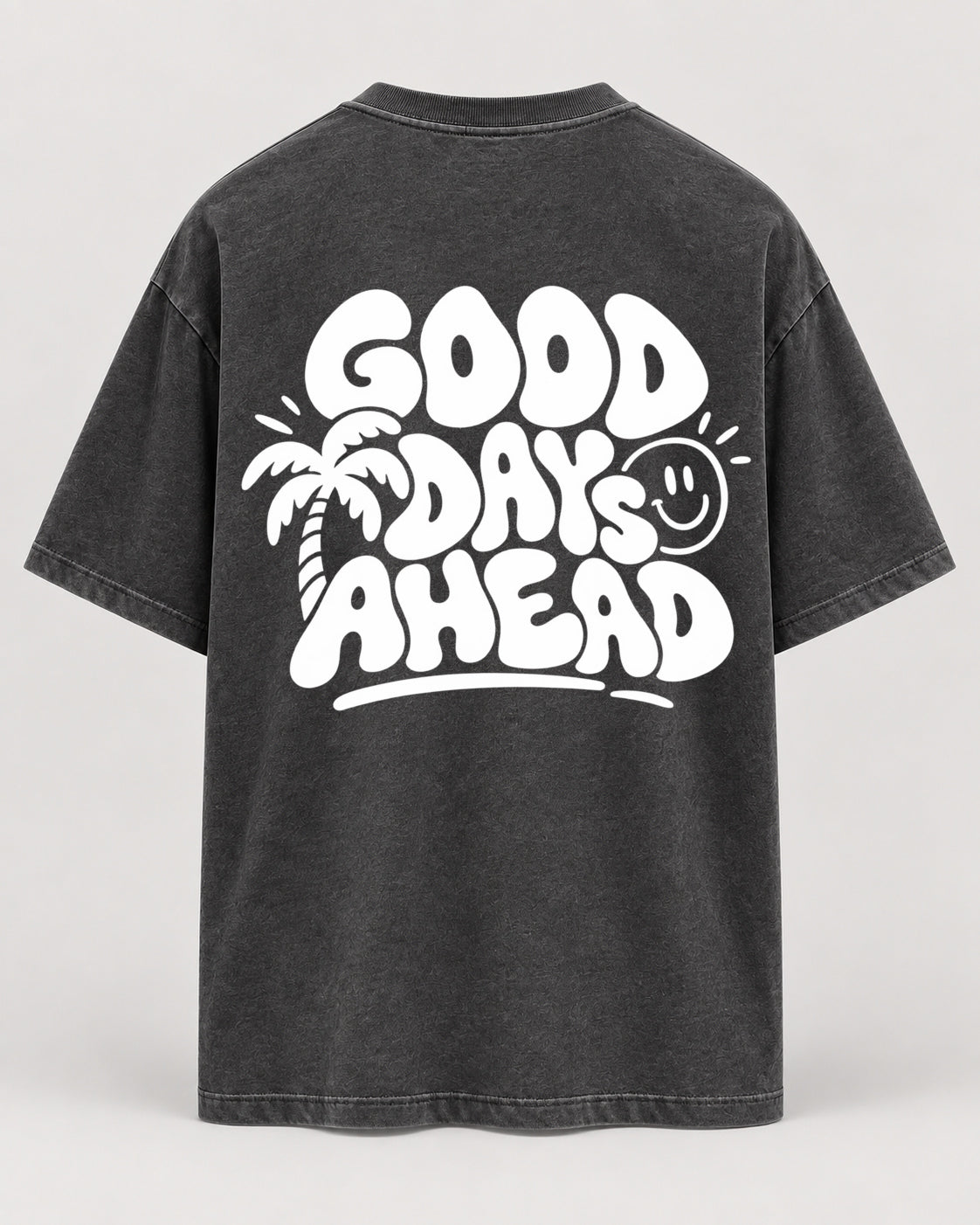 Good Days Oversized Shirt – Washed Black – Rückenansicht