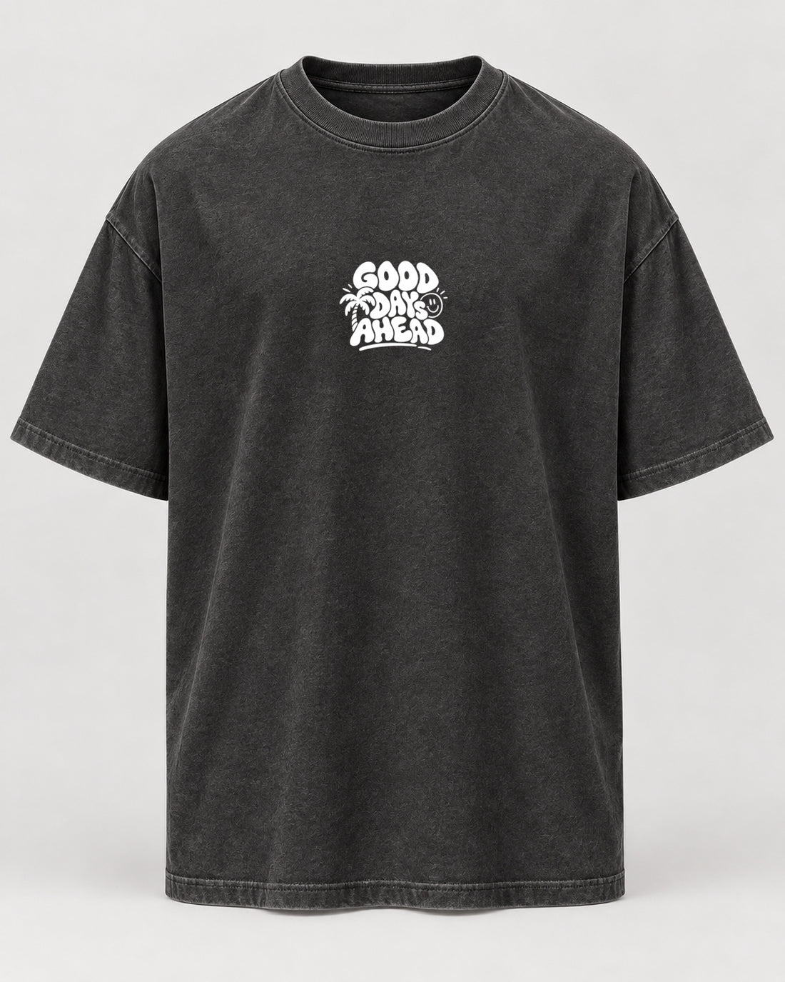 Good Days Oversized Shirt – Washed Black – Vorderansicht
