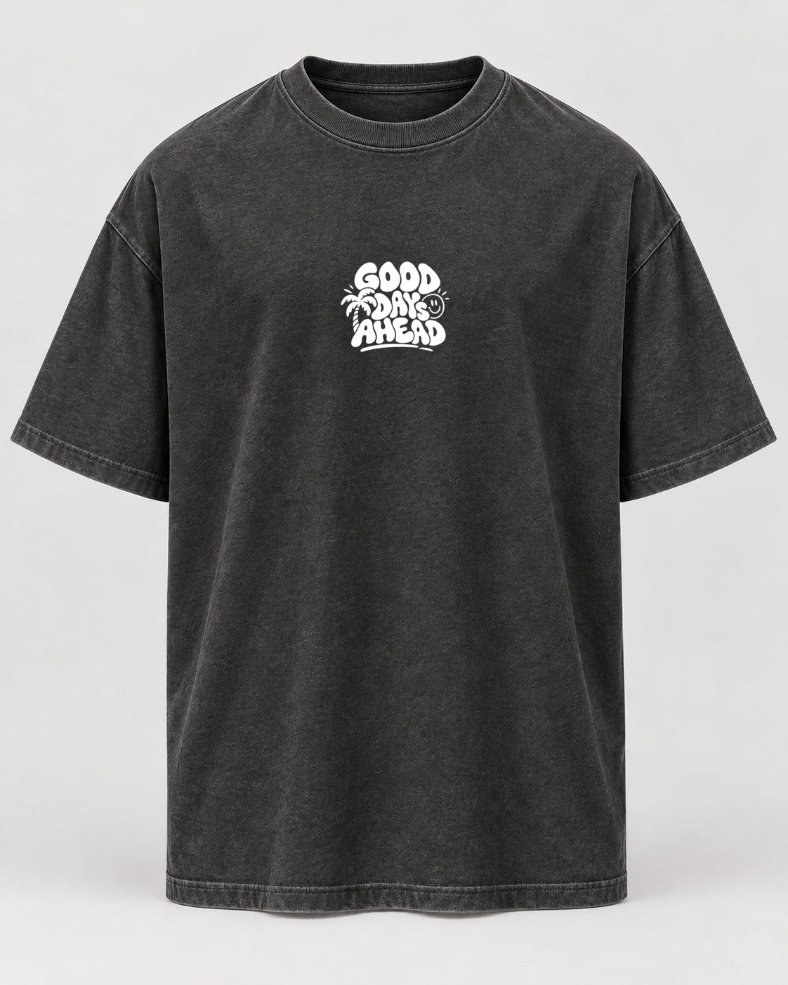 Good Days Oversized Shirt – Washed Black – Vorderansicht