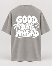 Good Days Oversized Shirt – Washed Grey – Rückenansicht
