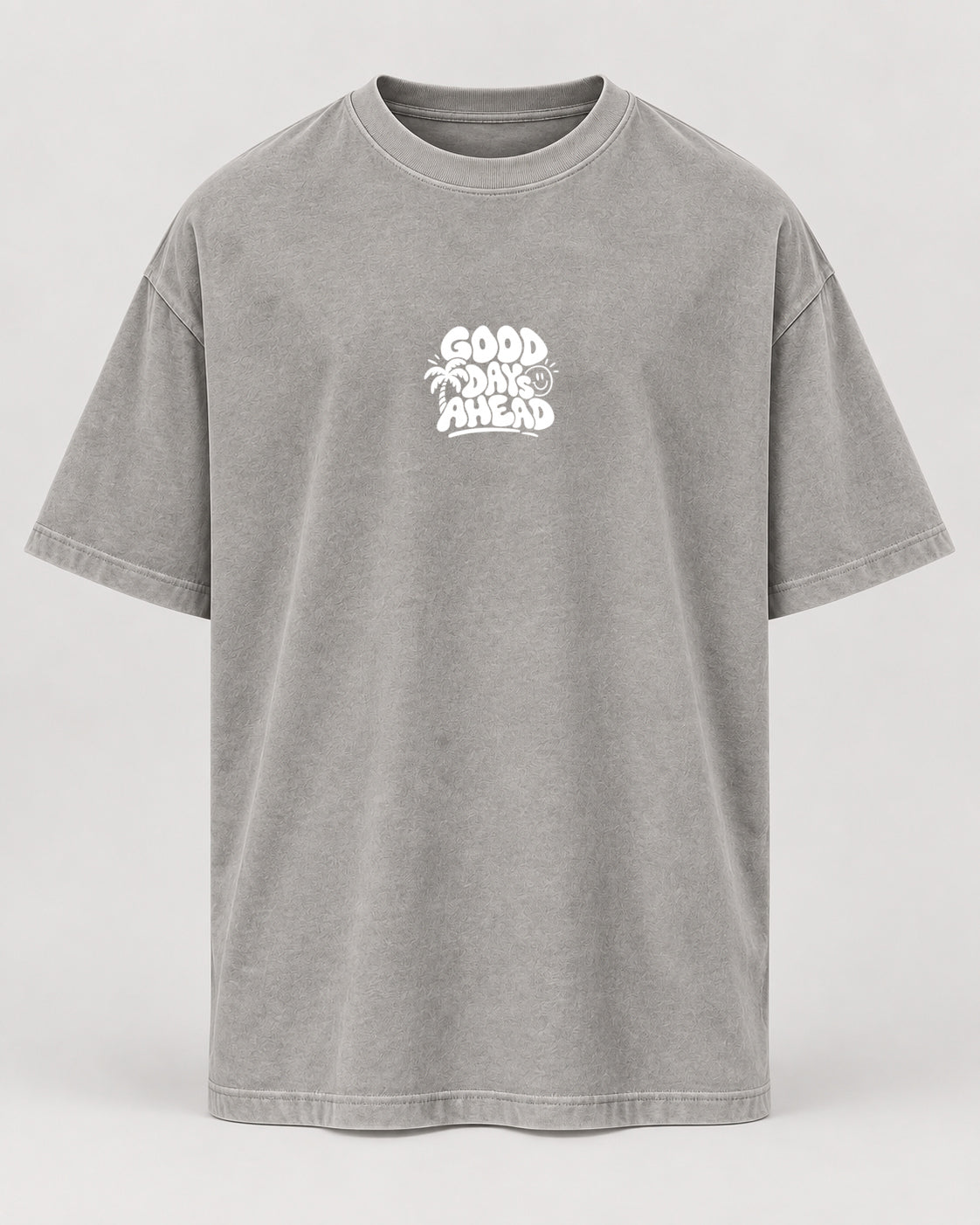 Good Days Oversized Shirt – Washed Grey – Vorderansicht
