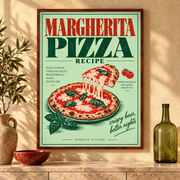 Margherita Pizza Recipe Poster – Interior-Mock-up
