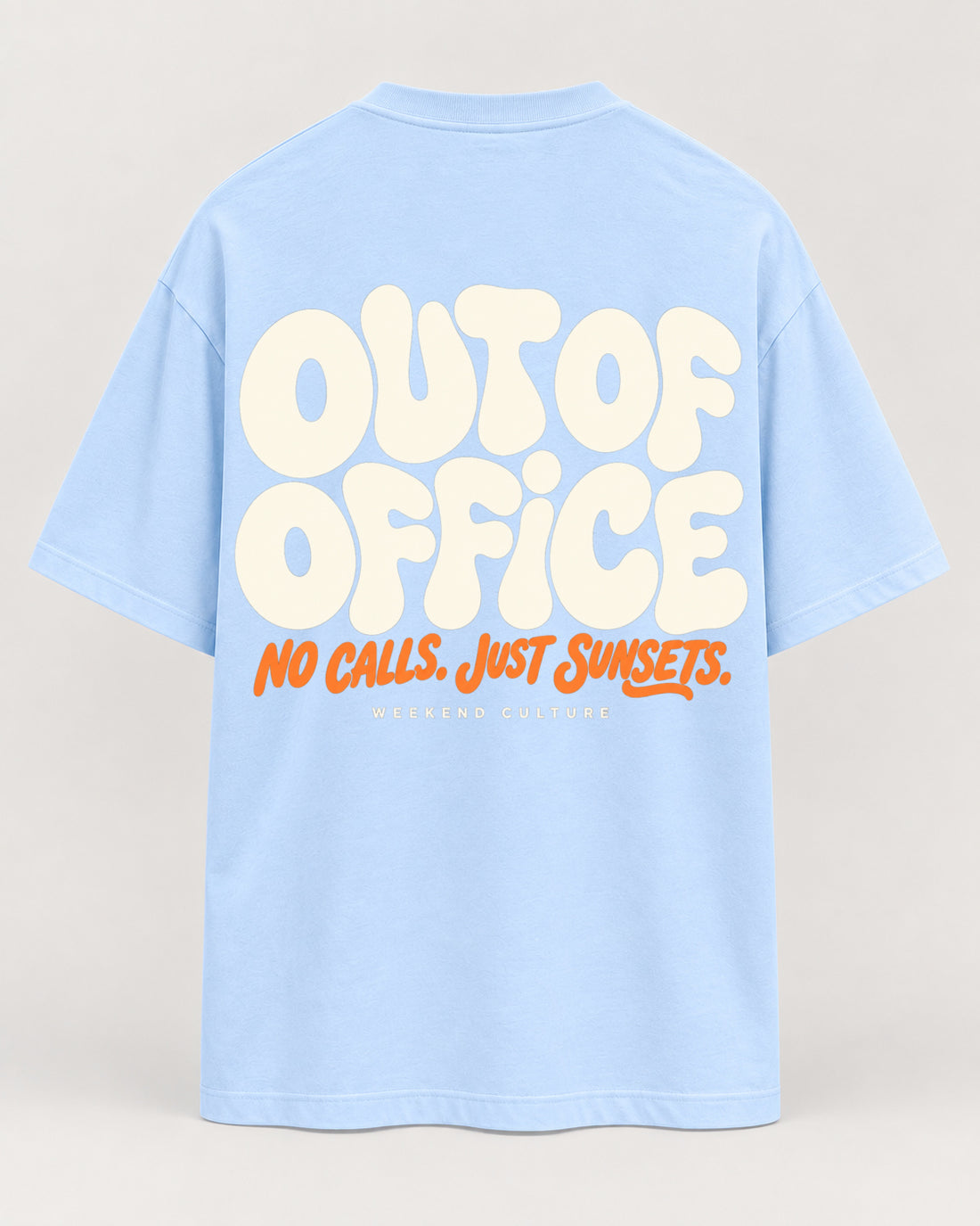 No Calls Oversized Shirt – Babyblau – Rückenansicht