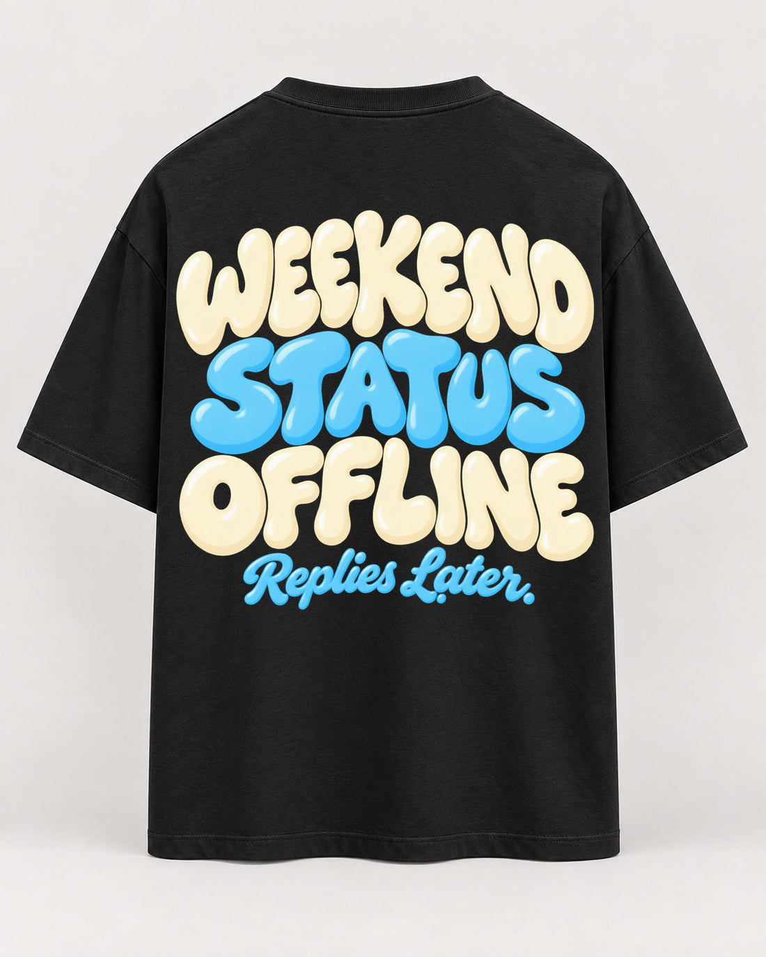 Offline Oversized Shirt – Rückseite – schwarz