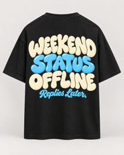 Offline Oversized Shirt – Rückseite – schwarz