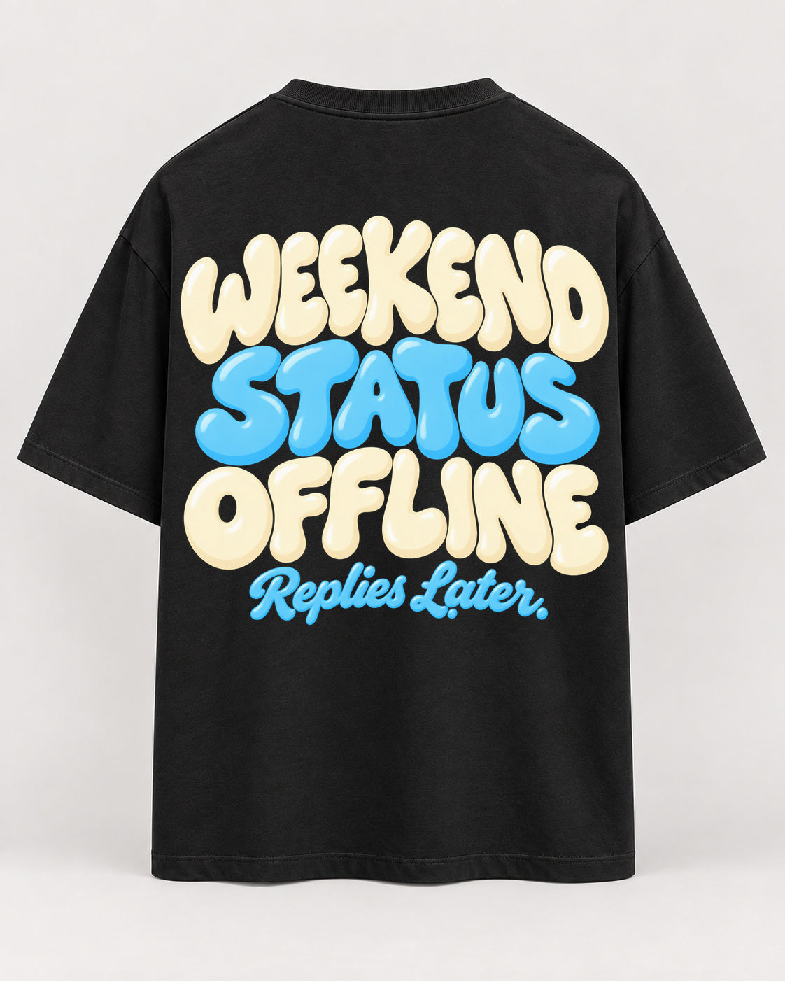 Offline Oversized Shirt – Rückseite – schwarz