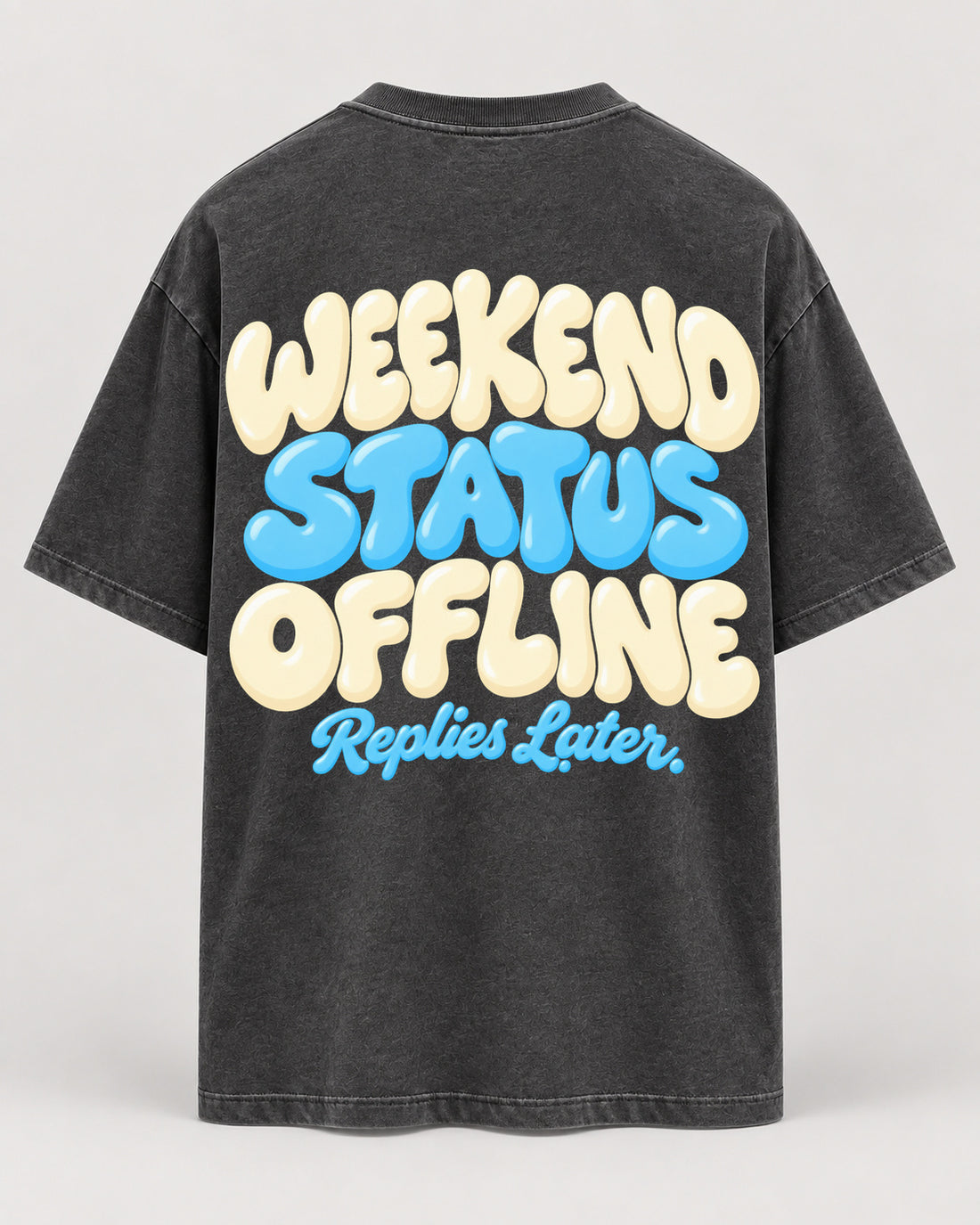 Offline Oversized Shirt – Rückseite – washed black