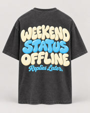 Offline Oversized Shirt – Rückseite – washed black