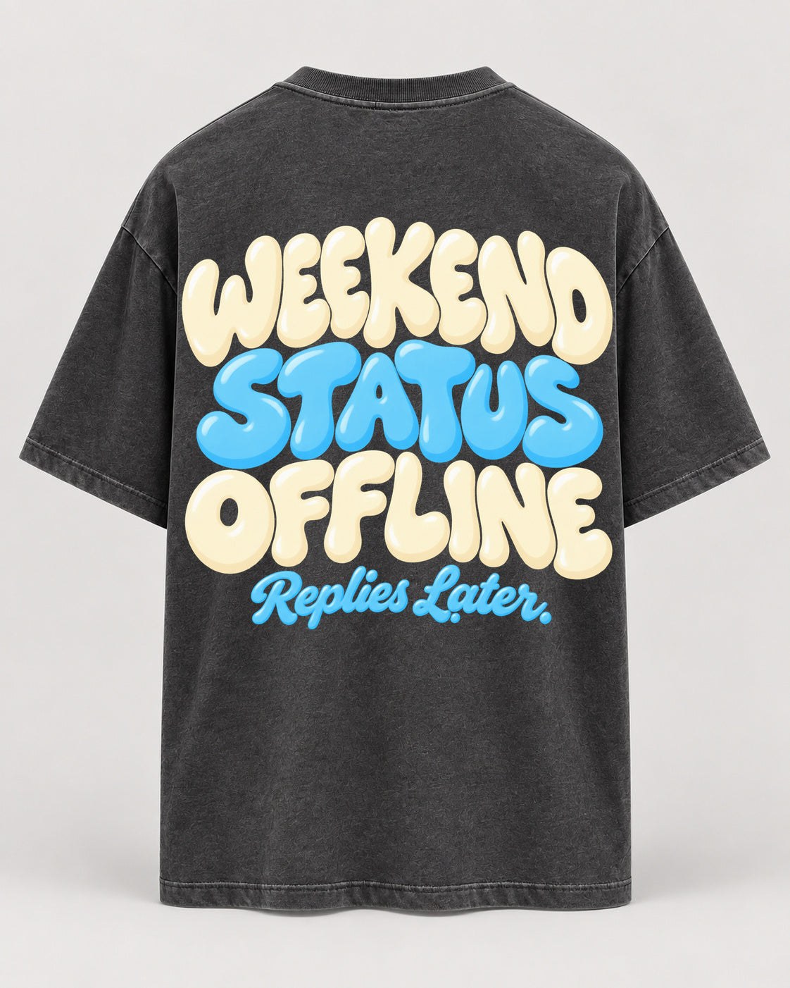 Offline Oversized Shirt – Rückseite – washed black