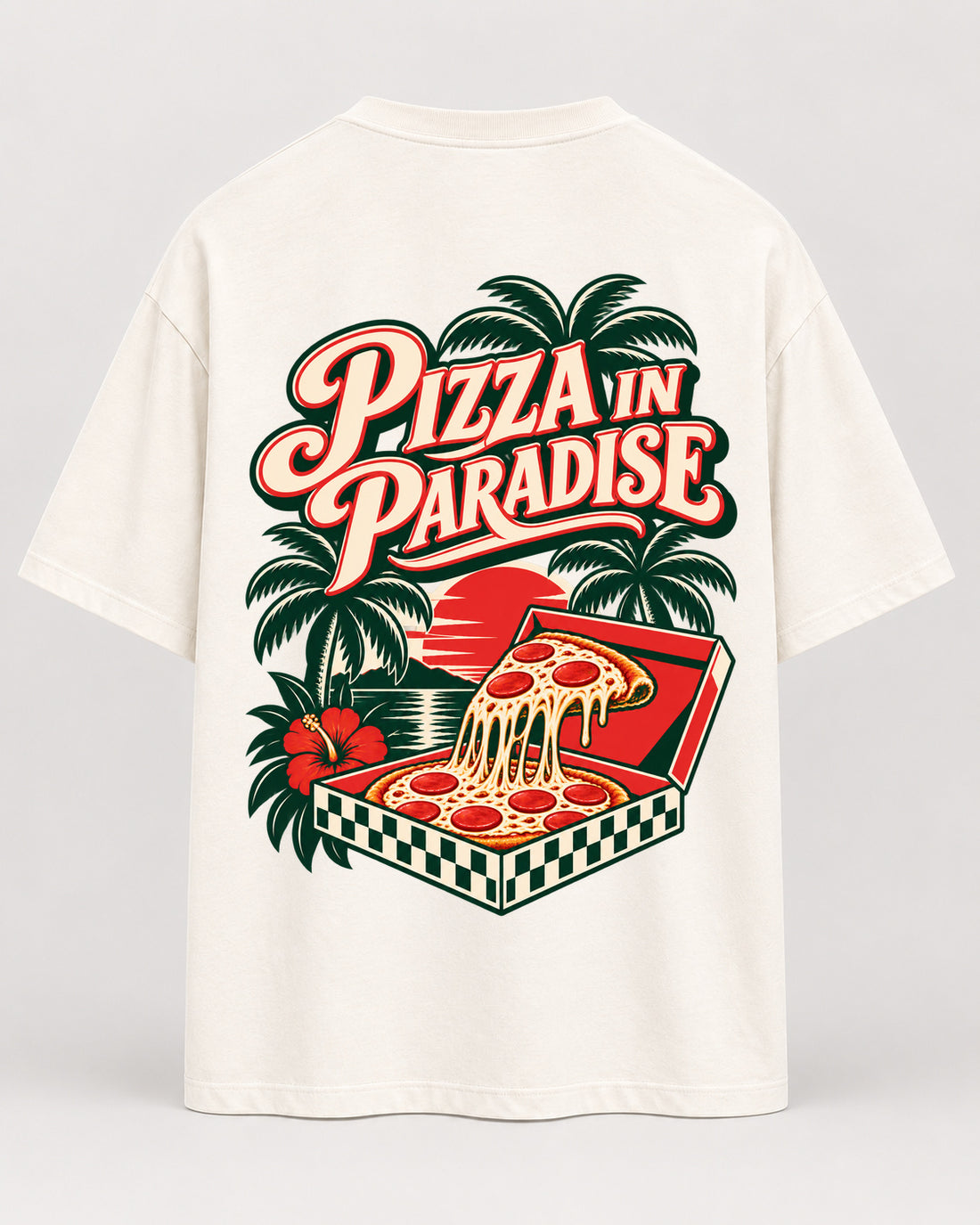 pizza natural Oversized Shirt – Rückseite