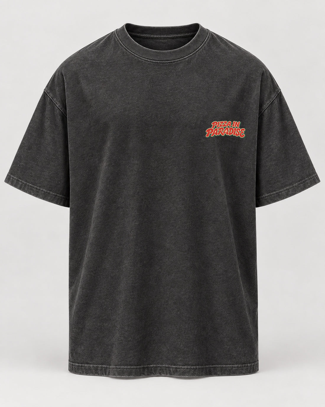 pizza washed Oversized Shirt – Vorderseite