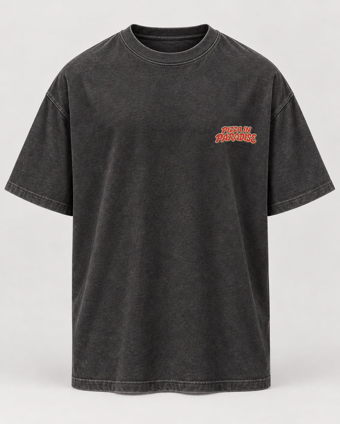 pizza washed Oversized Shirt – Vorderseite
