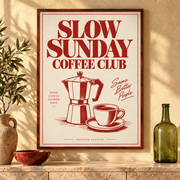 Slow Sunday Coffee Club Poster – Interior-Mock-up