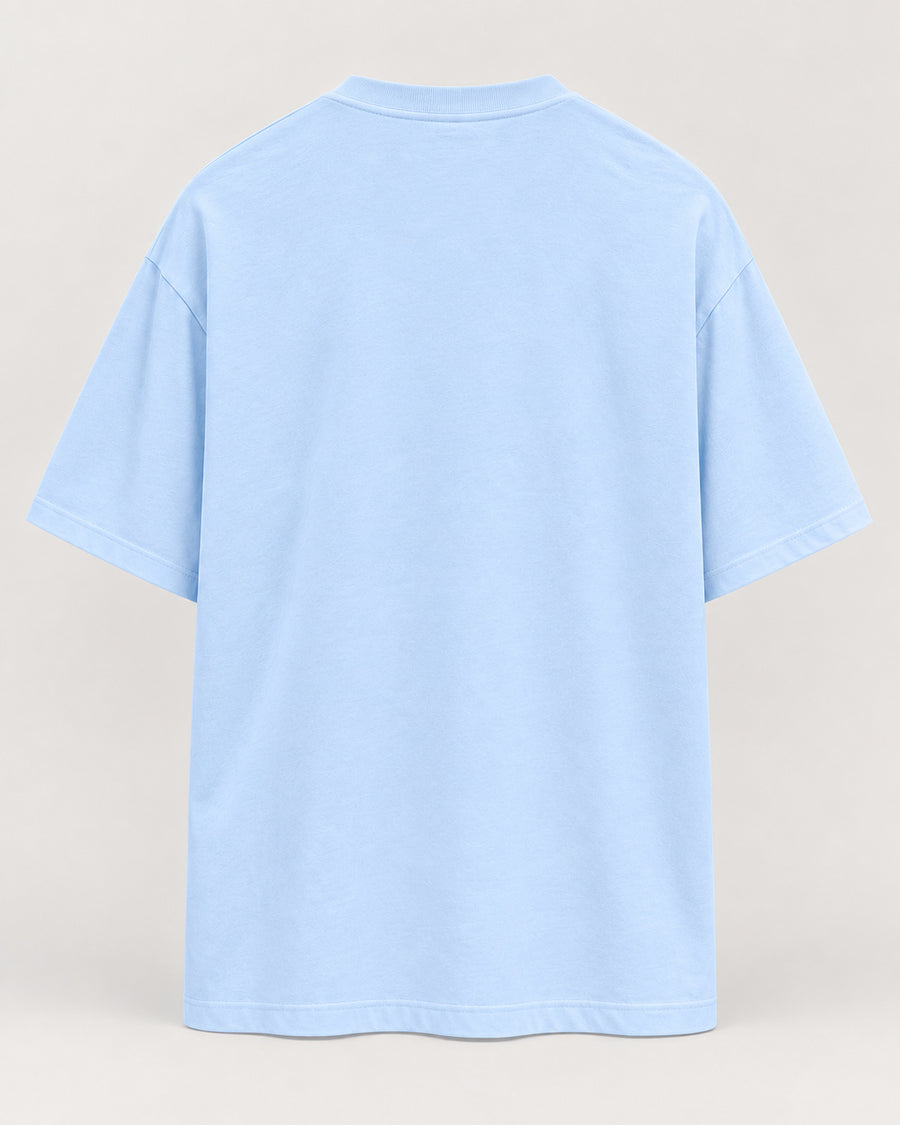 wknd frontprint babyblau Oversized Shirt – Rückseite