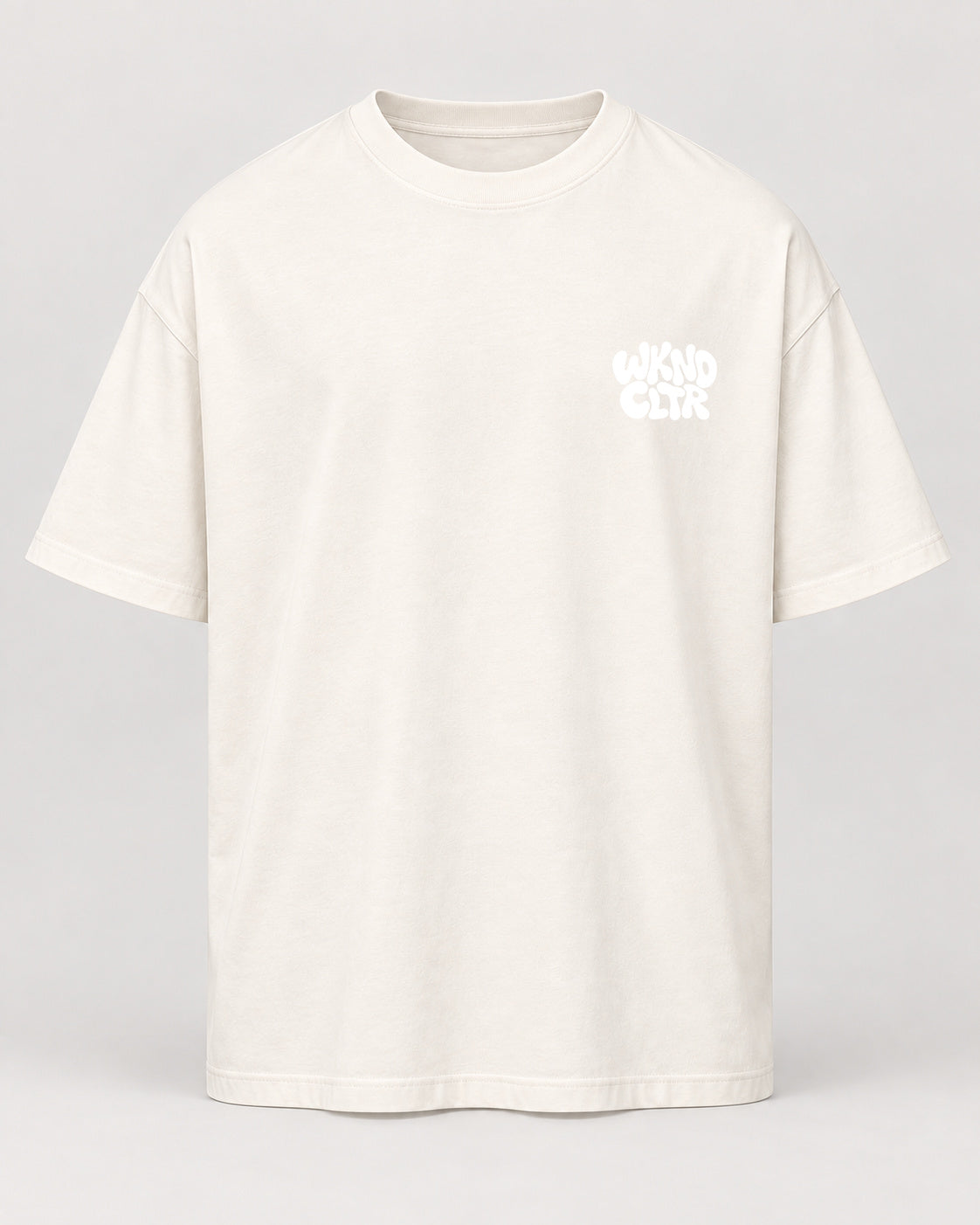 wknd frontprint natural Oversized Shirt – Vorderseite
